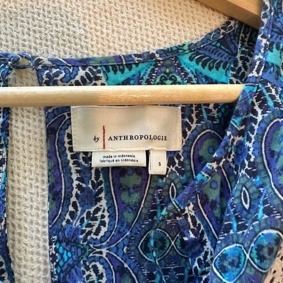 Anthropologie Lissa Romper Teal and Navy Paisley romper - Picture 5 of 7